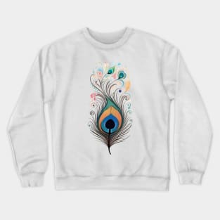 A psychedelic graphic design with a peacock feather. Crewneck Sweatshirt